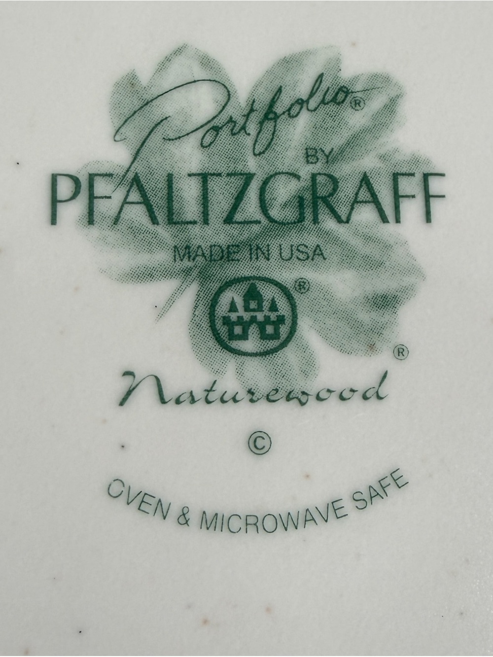 Pfaltzgraff Naturewood Stoneware Round Casserole w/Lid Garden 318 Green USA - Picture 6 of 16